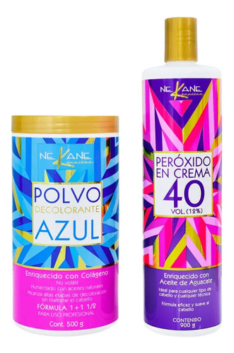 Nekane® Polvo Decolorante Azul Colágeno Profesional 500g