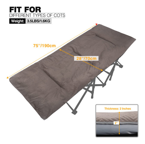 Almohadillas Para Cuna Redcamp, 75 X 28 Cm, Más Gruesas, Par
