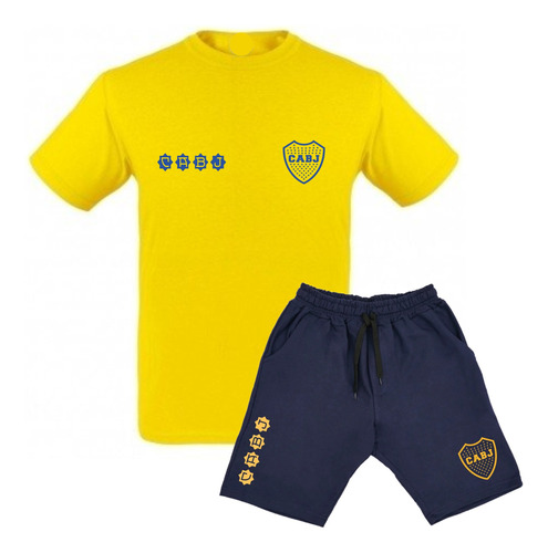 Combo Remera - Bermuda - Boca Juniors - Unisex Moda Futbol