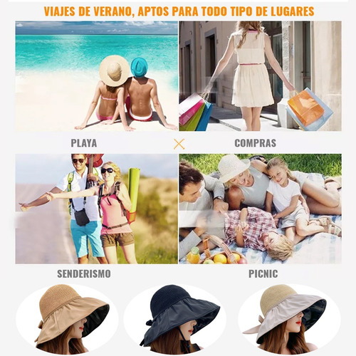 Gorra Sombrero De Sol Para Mujer Protección Uv Playa Premium