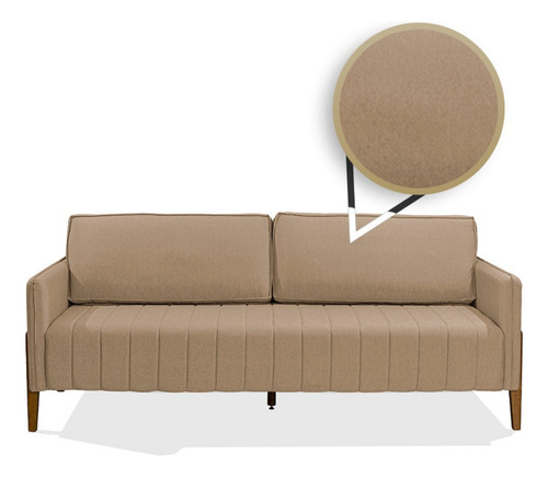 Sofá 3 Lugares Painita 184 Cm Konfort King Bege Ac