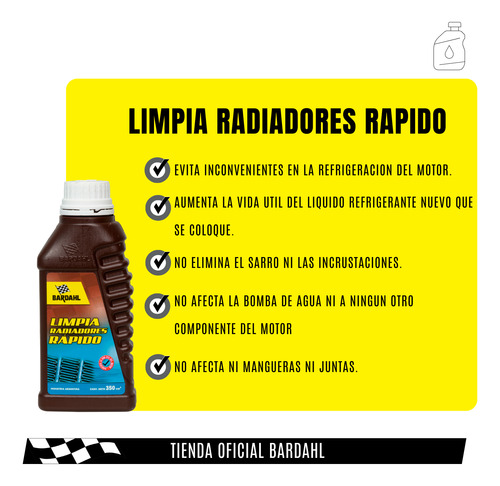 Kit Limpia Radiadores Rápido Bardahl 350 Ml X 6 Uni