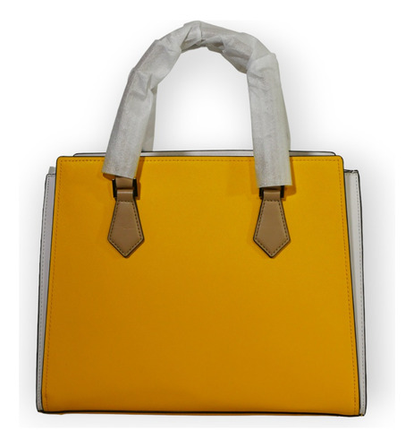 Cartera Michael Kors Hope Amarillo Con Blanco