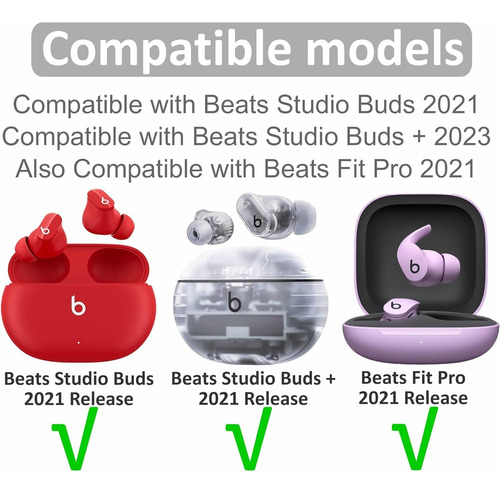 6 Almohadillas Silicona Beats Studio Buds Fit Pro - 3 Tamaño