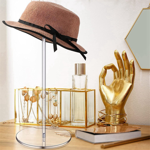 4 Sets Acrylic Hat Stand Clear Pedestal Display Stand Hat Ra