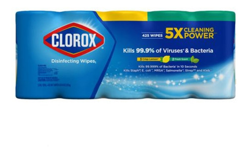 Clorox Toallitas Desinfectantes 5 Paquetes X 85 Toallas