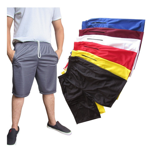 Imagem 3 de 8 de Kit 5 Bermuda Masculina Flanelada Zíper Chimpa Fitness