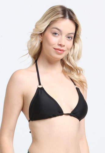 Bikini Triangulo Argolla Negro
