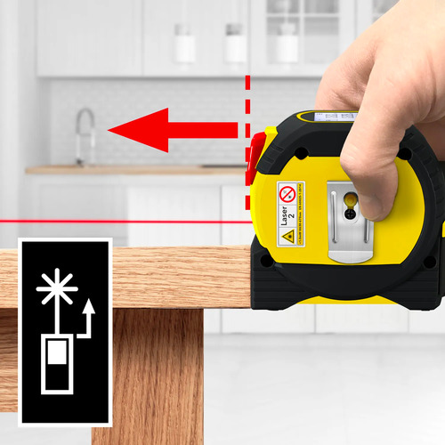 Kit 2pz Flexometro Medidor De Distancia Digital Con Laser