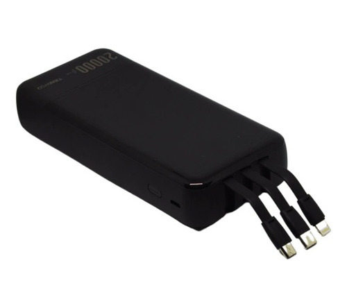 Cargador Celular Portatil Power Bank 3 En 1 20000mah Tranyoo Color Negro