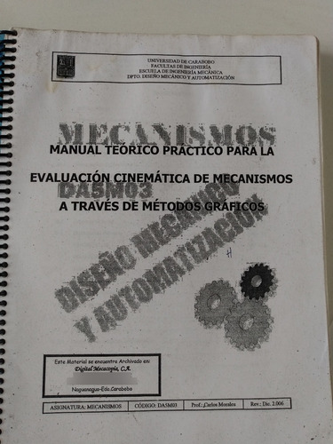 Libro Manual Evaluacion Cinematica Mecanismos Metodos Grafic