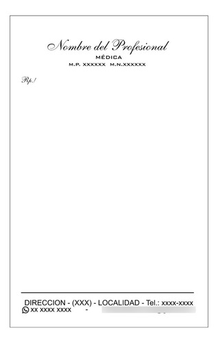 30 Block Recetarios Médicos - 11x17cm. Papel Blanco De 70gr.