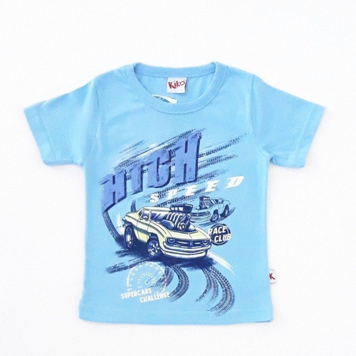 Camiseta Infantil Masculina Kiko E Kika Speed Azul