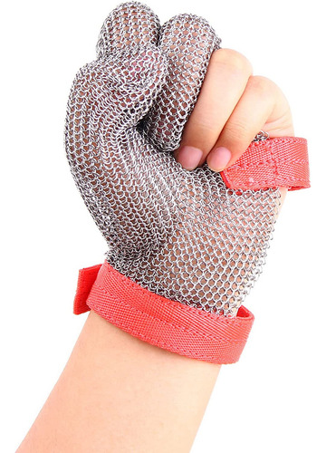 2pcs Guante Protector De Malla De 3 Dedos, Guantes De Acero