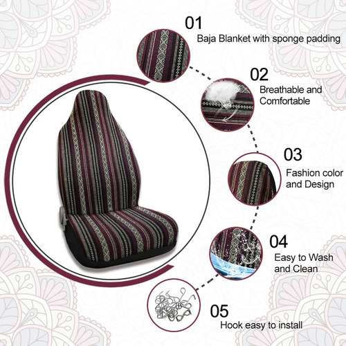 Funda De Asiento Delantera Con Rayas Universal De Coche Suv