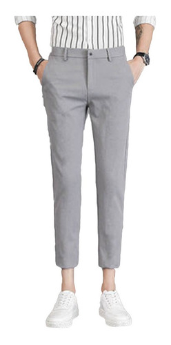 Pantalon De Vestir Hombre Stretch Slim Formal Oficina