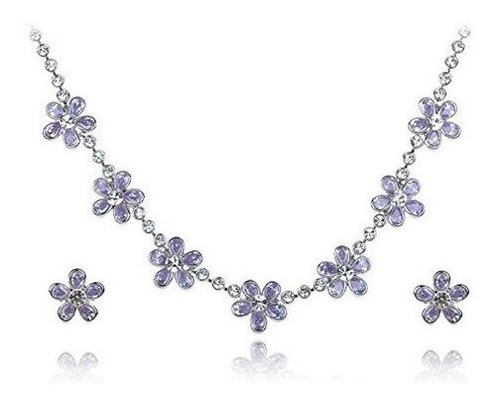 Collar De Elemento De Cristal Swarovski Violeta