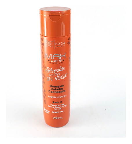 Shampoo Cabelos Cacheados Ondulado Voga Max Care Curly 280ml