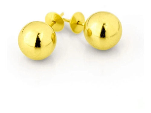 Brinco Bola / Bolinha  Grande 10mm Ouro 18k 750 C/ Garantia