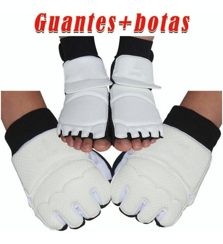 1 Par Protectores De Pies 1 Par Guantes Medio Dedo Taekwondo