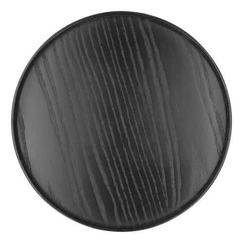 Bandeja De Comida Redonda De Madera Negra