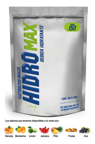 Hidromax 150 Bebida Hidratante Sobre Para 20l Caja C/40 Unid