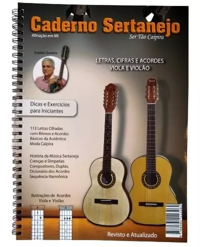 Livro com 209 letras e cifras musicais