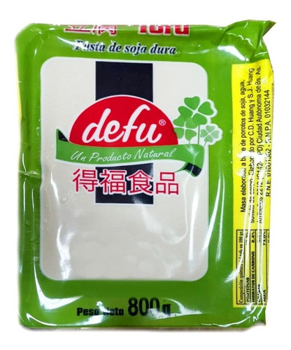 Tofu Tradicional 800g Natural Pasteurizado Sin Colesterol