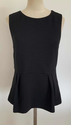 H&m. Divina Blusa Con Volados Negra. Talle 36 #vfa