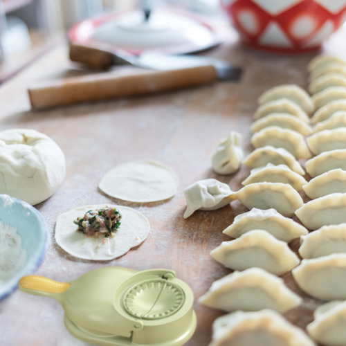 Prensa De Masa Dumpling Maker 2 En 1 Verde