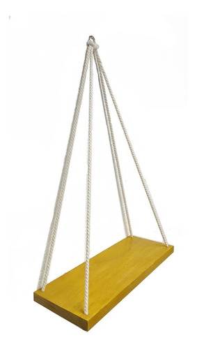 Juego De 2 Repisas Colgantes De Madera Barnizada Color Ocre