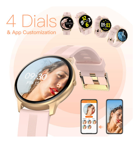 Agptek Smartwatch Mujer, Reloj Inteligente Deportivo 1.3 Pul