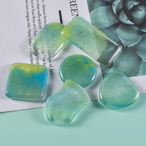 Molde De Silicona Dijes Llavero Bordes Redondeados Resina Color Transparente