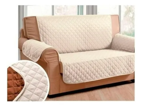 comprar Cubre Sofa Impermeable 2 Cuerpos Capitoneado Beige