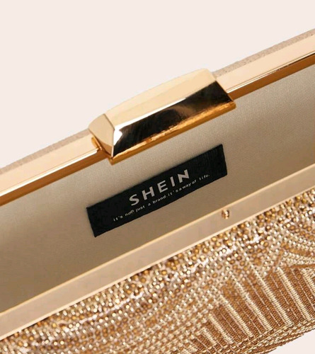 Bolsa Festa Clutch Dourada Com Alça Shein
