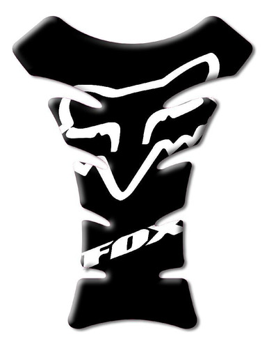 Adesivo Protetor Tanque Fox Preto/logo Branco Resinado