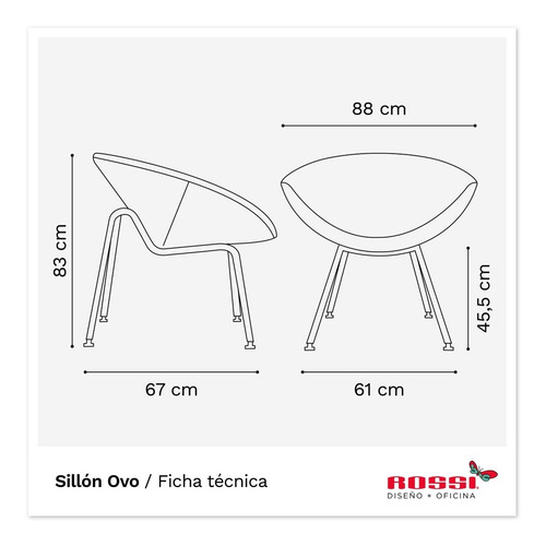 Sillón De Diseño Ovo Base Negra