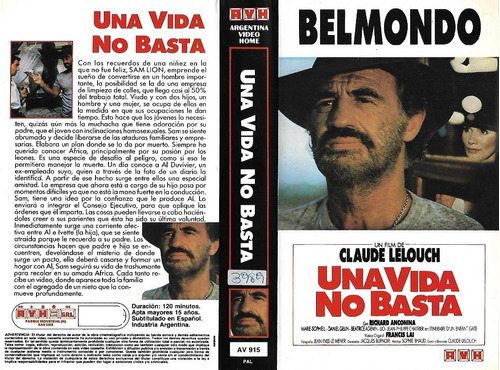 Una Vida No Basta Vhs Jean-paul Belmondo Claude Lelouch