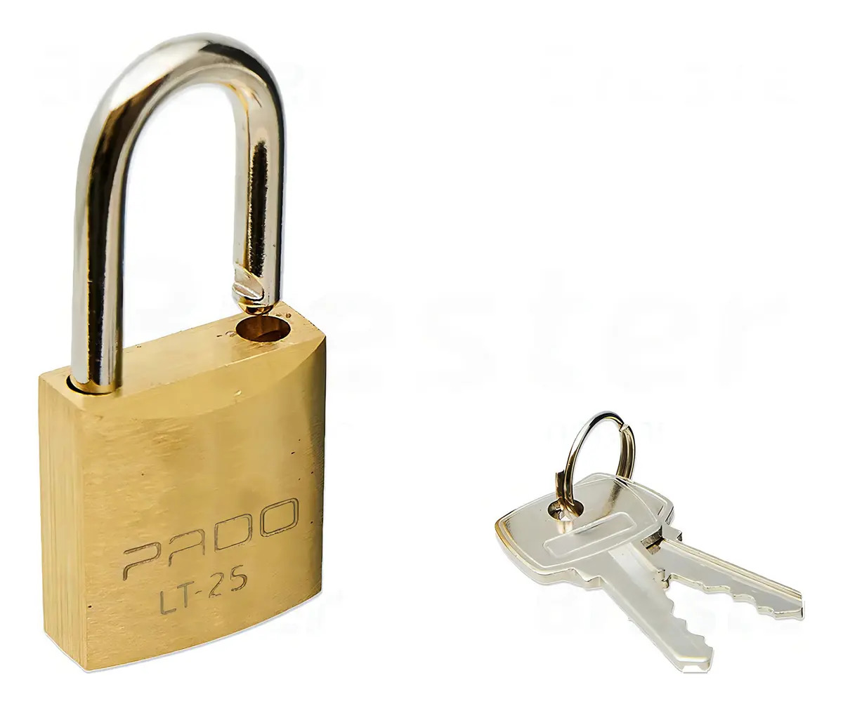 Cadeado Pado 25 mm de Latão com 2 Chaves dourado