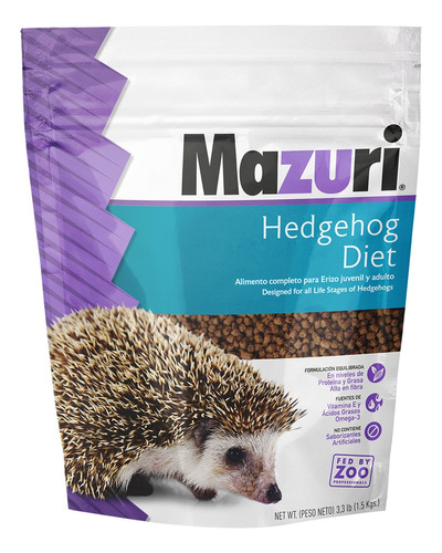 Alimento Mazuri Hedgehog Diet 1.5kg  Erizo