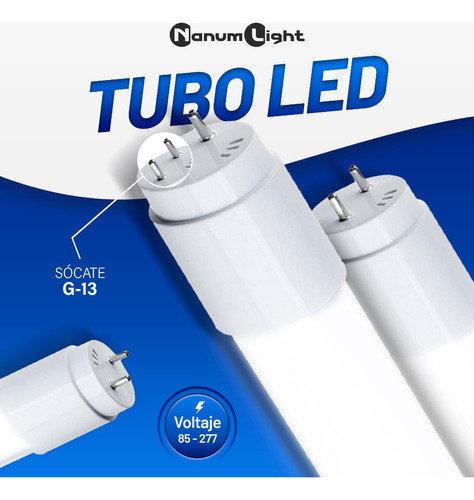 Tubo Led T8 120cm 18w Luz Blanca (6500k) 1.800lm 85-277v