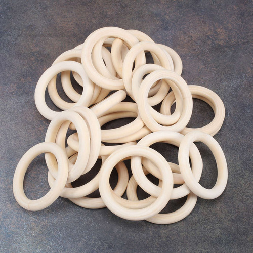 30 Anillos De Madera De 70 Mm, Anillos De Madera Con Círculo
