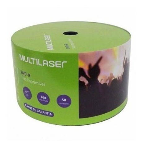Dvd-r Gravável 4.7gb 120min 16x Dv061 Multilaser 50 Unidades