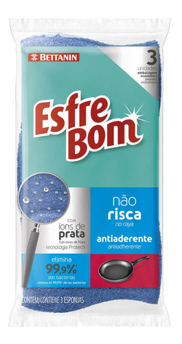 Esponja Não Risca Esfrebom Bettanin 3 Unidade