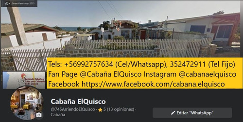 Imagen 14 de 15 de El Quisco Arriendo Casa 7 Pax Y Cabaña 4 Pax 3 Cuadras Playa