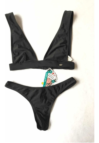 Bikini Brasileño De Tanga Negro Pull & Bear Original