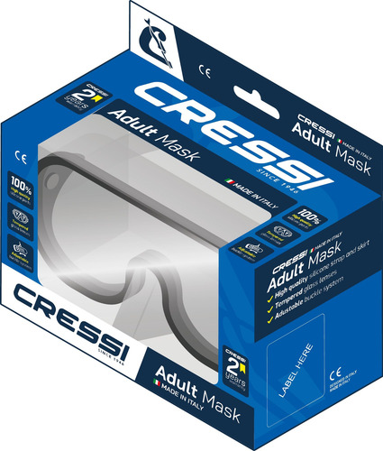 Visor Cressi Perla Apnea, Buceo, Snorkeling Negro - Pvr