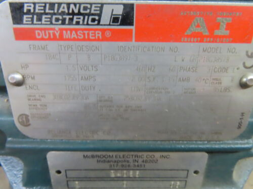 Baldor P18g3897b Motor 1.5hp 460v 184c 3phase 1755rpm Ne Ccm