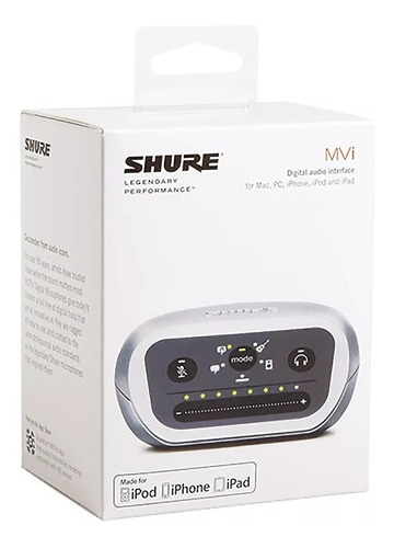 Shure Mvi Interface Usb Placa De Sonido Audio Pc Mac