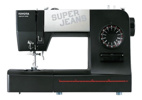 Máquina de coser recta Toyota Super Jeans J15 portable negra 220V - 240V